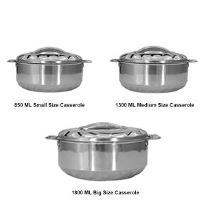 Klassi Kitchen 3 Pcs Stainless Steel Casserole Set - Rs 999